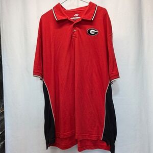 Georgia Bulldogs Spike Sports Polo Golf Shirt Mens 2XL Red NCAA Performance